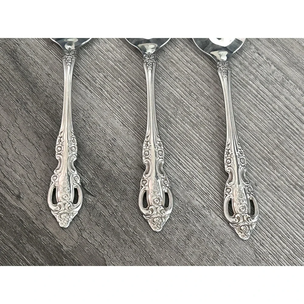 Onieda RENOIR PEMBROOKE Teaspoons Set of 3 Stainless‎ Made In USA Discontinued